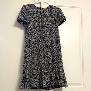 Michael Kors Black and White embroidered Floral Mini Dress